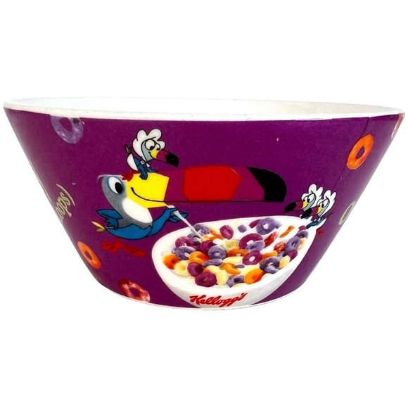 Vintage Kelloggs Froot Loop Cereal Bowl Oot-fray Oops-lay Ceramic Retro Toucan - Picture 2 of 6